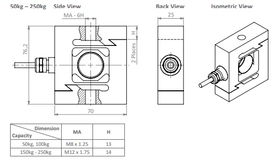 Zemic BM3 Dimensions-2 Loadcell.ae