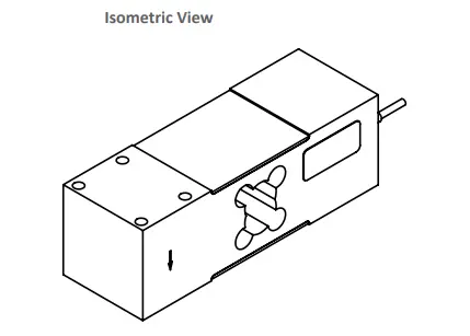 Zemic L6W Dimension Isometric View Loadcell.ae